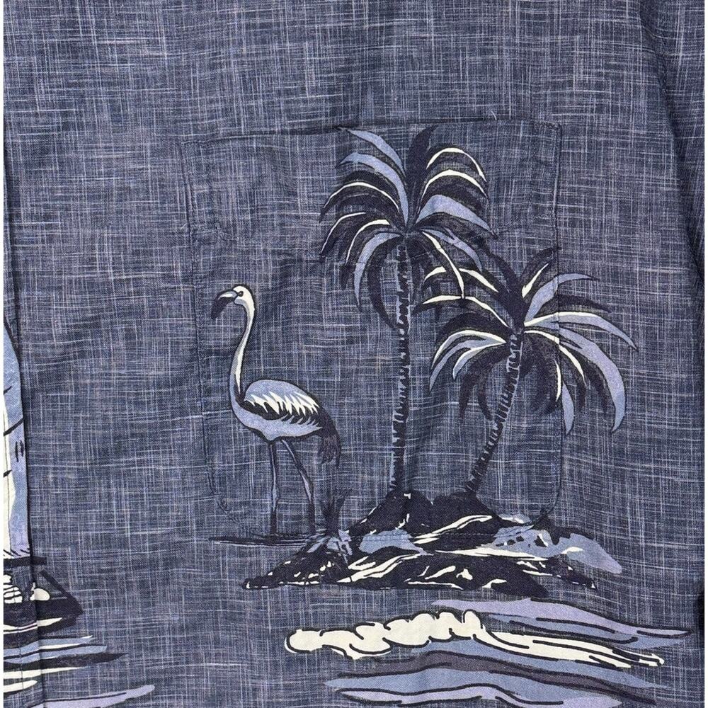 Cremieux XX-Large Mens Hawaiian Shirt Button-Up Sailboats Palm Tree Short Sleeve - Picture 4 of 7